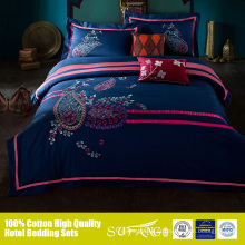 Impressão ativa dispersa têxtil bordado 4 pcs conjuntos de cama folha de cama